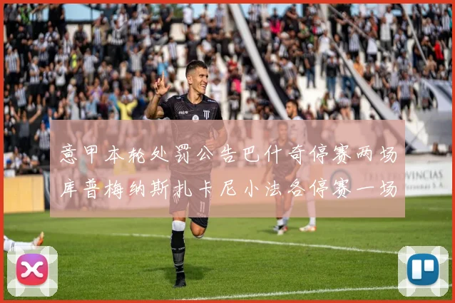 意甲本轮处罚公告巴什奇停赛两场库普梅纳斯扎卡尼小法各停赛一场